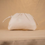 Women's PU Leather Dumpling Shoulder Bag – Elegant Ruched Crossbody & Clutch Handbag