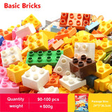 Accesorios de bloques de construcción de partículas grandes a granel: juego de ladrillos de animales y casas para niños de 3 a 6 años, compatible con los bloques de las principales marcas