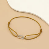 Adjustable Rope Chain Bracelet with Geometric Design and Cubic Zirconia – Classic Fashion Jewelry for Women