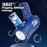 10-Hole Electric Bubble Gun for Kids - Automatic Bubble Blower with Flashing Lights