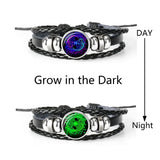 Luminous Zodiac Charm Leather Bracelet
