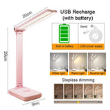 Rechargeable LED Desk Lamp with Touch Control and Adjustable Brightness