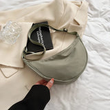 Women’s Half Moon Crossbody Bag – Adjustable Nylon Waist Pack for Travel & Everyday Use
