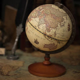 Vintage-Style World Globe – Retro English Map with Wooden Base for Home & Office Décor