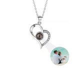 Personalized Photo Projection Necklace with Rose Pendant