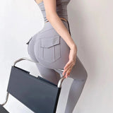 High-Waist Pocket Yoga Leggings for Women – Booty Lifting, Seamless, Quick-Dry Fitness Pants