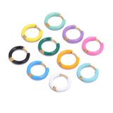 Stainless Steel Enamel Hoop Earrings for Women – Trendy Summer Style