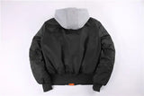 Men's Oversized MA-1 Bomber Jacket – Hooded Military Flight Jacket