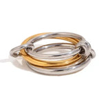 Anillo de múltiples capas con forma de bucle de EBbelle: acero inoxidable chapado en oro de 18 quilates, joyería hipoalergénica y que no se deslustra para mujeres
