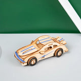 3D Wooden Jigsaw Puzzle – DIY Car Model & Windmill Educational Toy