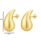 Pendientes de lágrima con forma de cúpula gruesa bañados en oro: joyas elegantes y modernas
