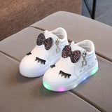 Kids' LED Light-Up Sneakers with Rhinestones - Anti-Slip Casual Shoes for Boys & Girls