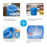 Silicone 2-in-1 Large Ice Bucket and Ice Cube Tray with Lid