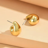 Gold-Plated Dome Drop Earrings – Vintage Statement Jewelry for Women