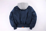 Men's Oversized MA-1 Bomber Jacket – Hooded Military Flight Jacket