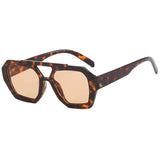 Vintage Square Sunglasses – Thick Frame Double Bridge UV400 Eyewear for Women & Men