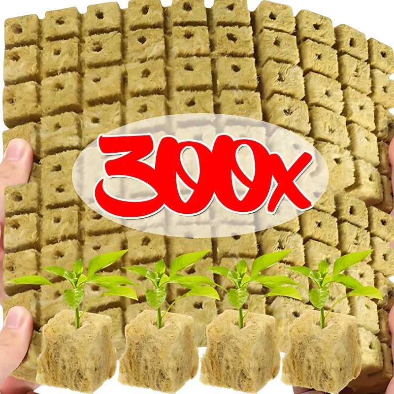 Rockwool Hydroponic Grow Cubes - Seed Starter Plugs for Soilless Gardening