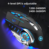 Rechargeable Wireless Gaming Mouse - Silent Bluetooth & 2.4G RGB Backlit Mouse for PC/Mac