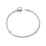 925 Sterling Silver Snake Chain Charm Bracelet for Women