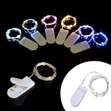 Guirnalda de luces LED de alambre de cobre, funciona con pilas, resistente al agua, para decoración del hogar, bodas y fiestas (1 m, 2 m, 3 m y 5 m)