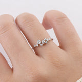 Round Moissanite Wedding Ring – 925 Sterling Silver Stackable Band with GRA Certificate