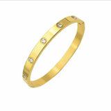 Gold Love Bangle Bracelet – Unisex Sparkling Trendy Wristwear