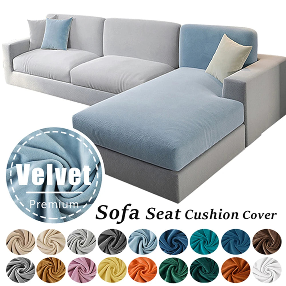 Funda de cojín de terciopelo súper suave para asiento de sofá, funda de sofá elástica y gruesa para sofás seccionales, en forma de L y sillones