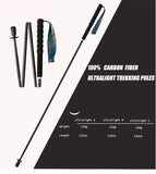 Ultralight Carbon Fiber Hiking Stick with Anti-Shock Grip – Trekking Pole for Mountain Climbing