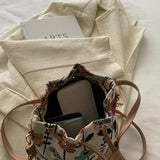 Fashionable Nylon Bucket Bag for Women – Soft Patchwork Design with Phone Pocket