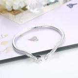 925 Sterling Silver Classic Chain Bracelet for Women – Adjustable Sizes, Fine Jewelry for Parties