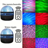 Galaxy Starry Night Light Projector, LED Ocean Wave & USB Home Decor