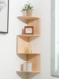Estante de esquina de madera de PVC: organizador de pared flotante de varias capas para un almacenamiento elegante
