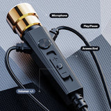 Wired HiFi Karaoke Headphones with Mic - Noise Cancelling 3.5mm AUX Heavy Bass Earphones