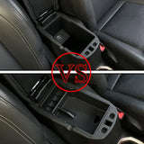 Universal Armrest Box Storage Organizer with Non-Slip Silicone Mat – Black