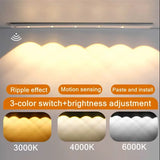 Luz LED con sensor de movimiento recargable por USB: iluminación regulable de 3 colores para debajo de los gabinetes