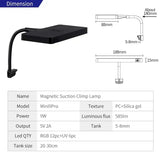 Mini RGB+UV Aquarium Light with Bluetooth App Control – Full Spectrum 9W LED for 20–30cm Fish Tanks