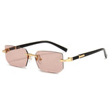Gafas de sol rectangulares sin montura de moda: gafas de sol cuadradas pequeñas y modernas para hombres y mujeres