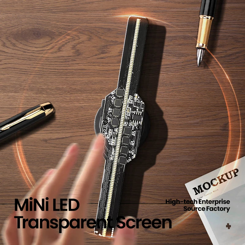 Custom Logo 3D Hologram Fan Projector – Transparent LED Display for Advertising & Events