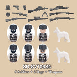 WW2 Military Building Blocks Set - Army Soldier & Motorcycle Model Kit