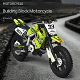 Technical Motorcycle Construction Kits, 1:10 Scale Model, Compatible with Lego Bricks, Building Blocks Toys for Boys & Adults