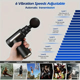 Portable Electric Massage Gun with LED Touchscreen and 4 Replaceable Heads for Deep Tissue Relief
