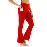 Women's High-Waist Flared Yoga Leggings with Pockets
