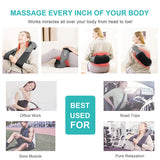 Heated Shiatsu Neck and Shoulder Massager – Deep Tissue Kneading with 3-Speed Settings