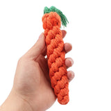 Durable Carrot-Shaped Chew Toy for Small Dogs – Cotton Rope Teeth Cleaner