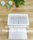 Frascos de vidrio para especias con tapas de bambú: recipientes para condimentos y saleros y pimenteros para organizar la cocina
