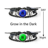 Luminous Zodiac Charm Leather Bracelet