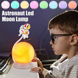 Astronaut Moon Night Light - Floating LED Desk Lamp with USB Charging