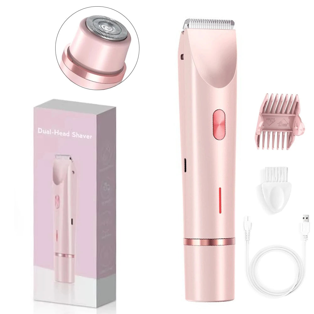 Women's Electric Shaver & Bikini Trimmer - 2-in-1 Wet/Dry Hair Remover for Body & Sensitive Areas