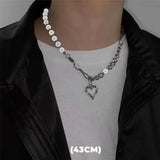 💎 Collar de doble capa con estrella de circonita estilo hip hop: cadena colgante de acero de titanio de moda para hombres y mujeres 💎
