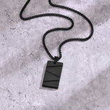 Stainless Steel Military Dog Tag Necklace for Men – Black & Silver with Box Chain